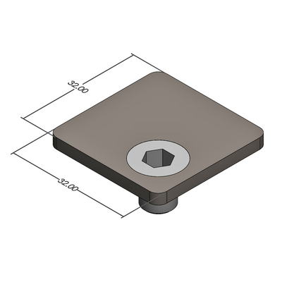 60-060-5 MODULAR SOLUTIONS ALUMINUM END CAP<br>32MM X 32MM W/HARDWARE